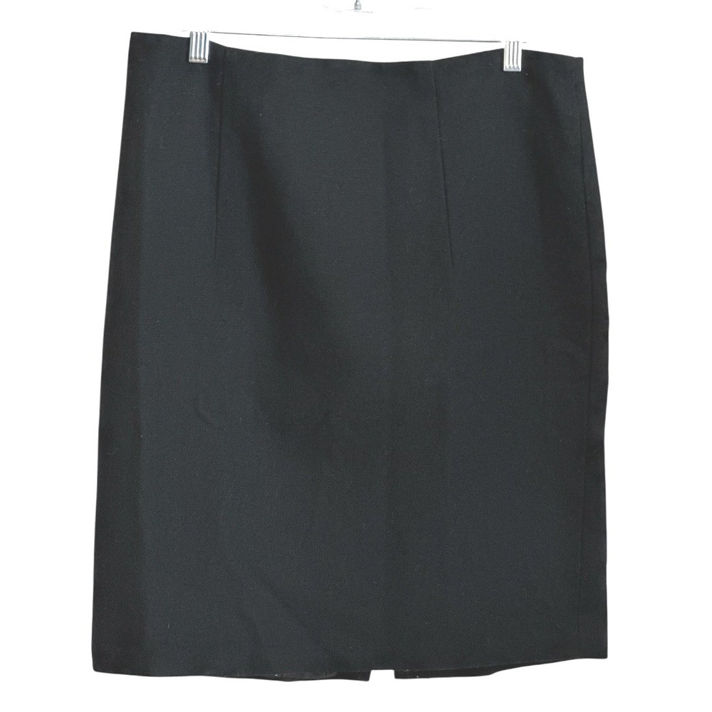 Kenar Womens Black Wool Blend Lined Pencil Skirt Office Wear Dark Academia  12‎